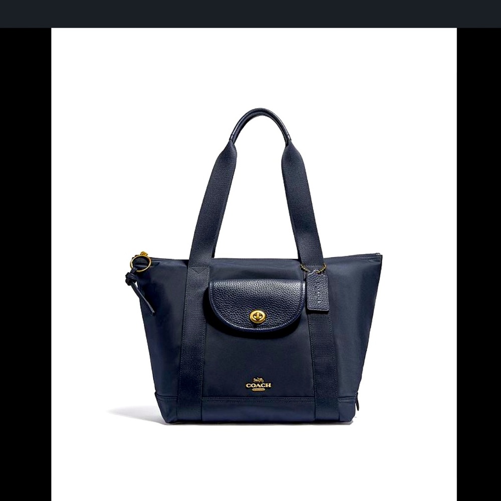 Coach Nylon Cargo Tote Navy Blue